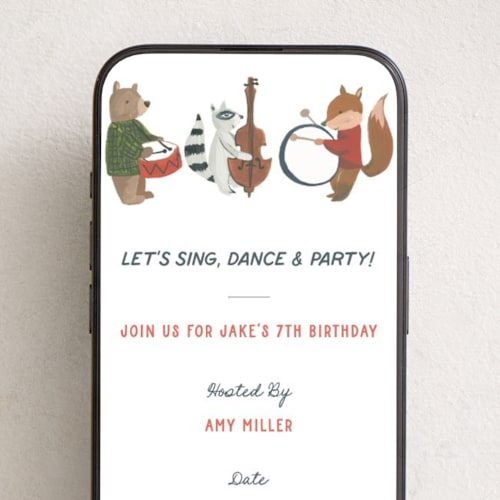 This is a ice online birthday invitations by Teju Reval called musical party printing on digital paper in standard