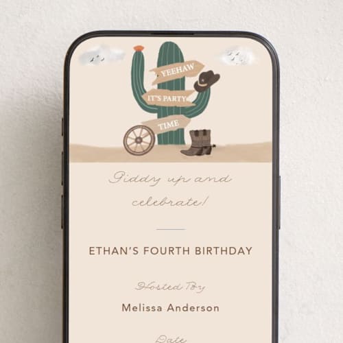 This is a sand online birthday invitations by Jelena Vuletic called trailblazer printing on digital paper in standard