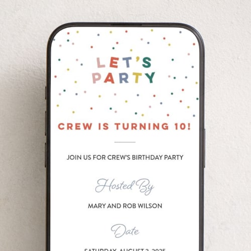 This is a sprinkles online birthday invitations by Sarah Hawkins Designs called dancing happy printing on digital paper in standard