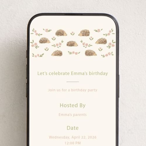 This is a buttercream online birthday invitations by Erika Catalan called hedgehog kids birthday printing on digital paper in standard