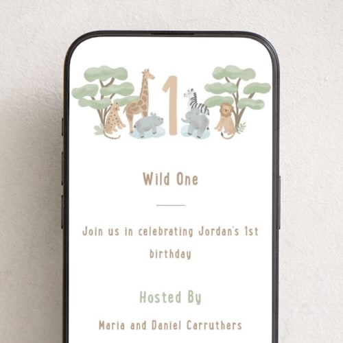 This is a air online birthday invitations by Jennifer Holbrook called little animal world printing on digital paper in standard