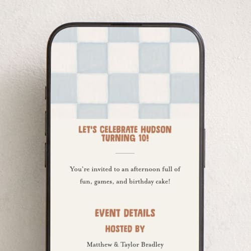 This is a sky online birthday invitations by taylorVdesign called checkered celebration printing on digital paper in standard