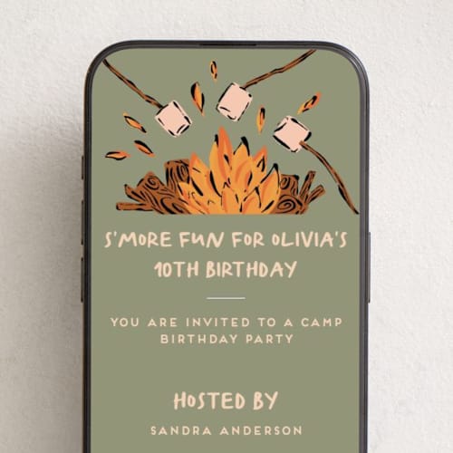 This is a california online birthday invitations by Claudia Orengo called smore printing on digital paper in standard
