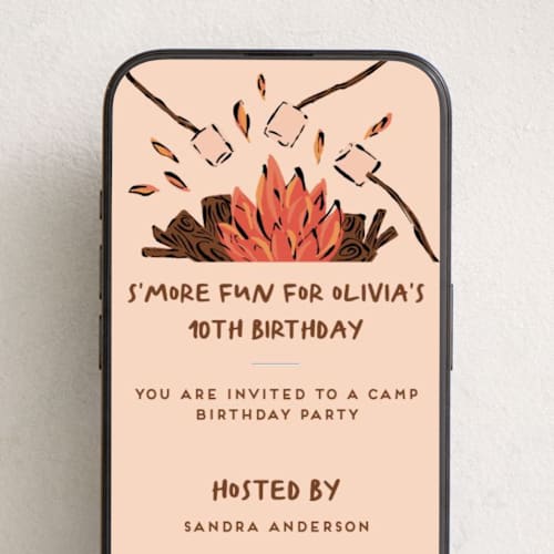 This is a utah online birthday invitations by Claudia Orengo called smore printing on digital paper in standard