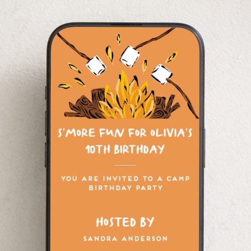 This is a maine online birthday invitations by Claudia Orengo called smore printing on digital paper in standard