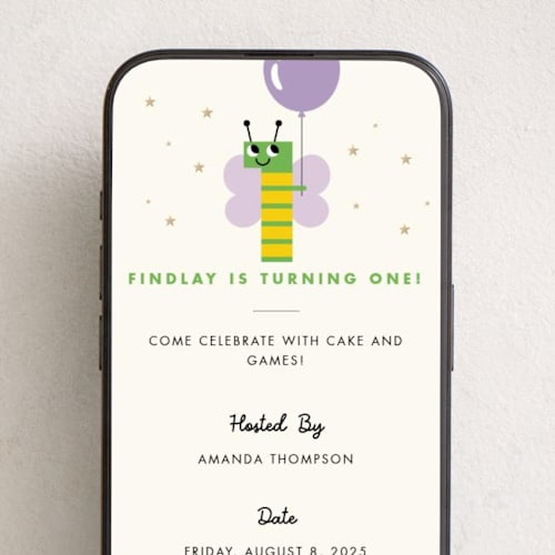 This is a fig online birthday invitations by mo kelley called happy one printing on digital paper in standard