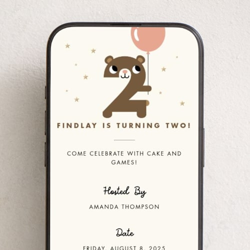 This is a blush online birthday invitations by mo kelley called happy two printing on digital paper in standard
