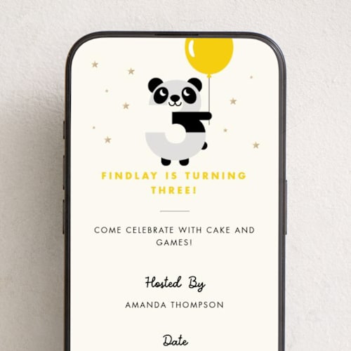 This is a sun online birthday invitations by mo kelley called happy three printing on digital paper in standard