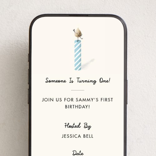 This is a sky online birthday invitations by mo kelley called lit candle printing on digital paper in standard