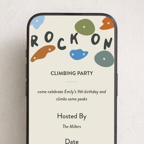 This is a fudge online birthday invitations by Stephanie Heinrich Godbout called rock on printing on digital paper in standard