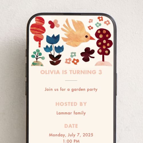 This is a rose online birthday invitations by Mojca Dolinar called day in the garden printing on digital paper in standard
