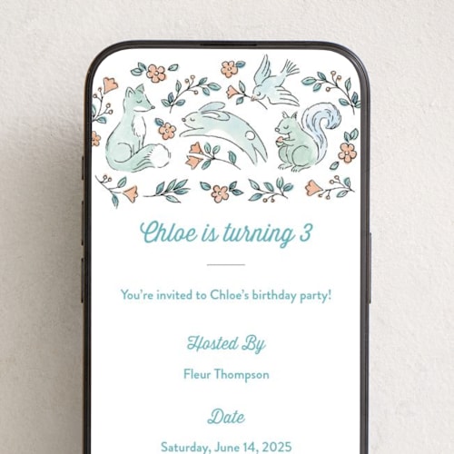This is a rose online birthday invitations by Anna Black called woodland fun printing on digital paper in standard