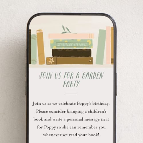This is a forest online birthday invitations by Lottie Aldarwish called storybook birthday printing on digital paper in standard