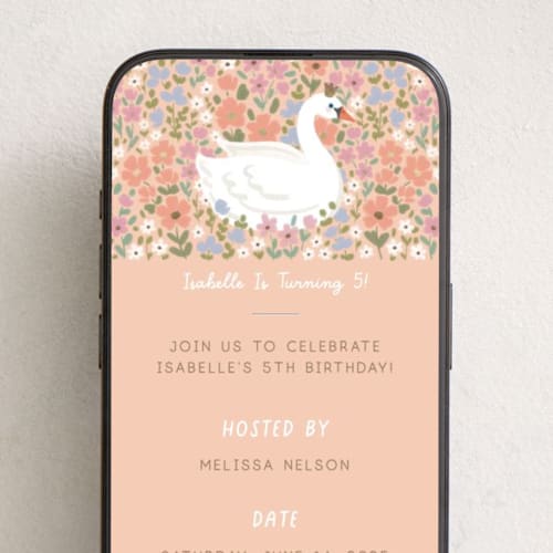 This is a peach online birthday invitations by Brandy Folse called lovely celebration printing on digital paper in standard