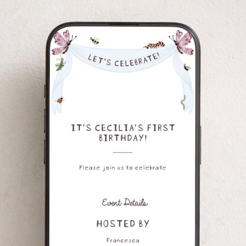 This is a sky online birthday invitations by Pati Cascino called time flies printing on digital paper in standard