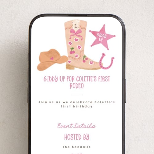 This is a rose online birthday invitations by Creo Study called lets rodeo printing on digital paper in standard