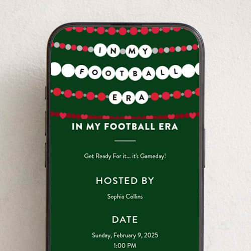 This is a evergreen online invitations by Pixel and Hank called football era printing on digital paper in standard