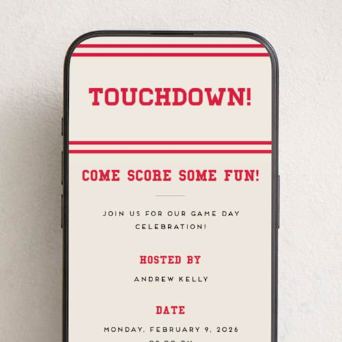 This is a cherry online invitations by Louise Kay called touchdown printing on digital paper in standard