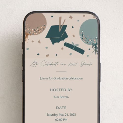 This is a clay online invitations by Vera Lim called party time printing on digital paper in standard