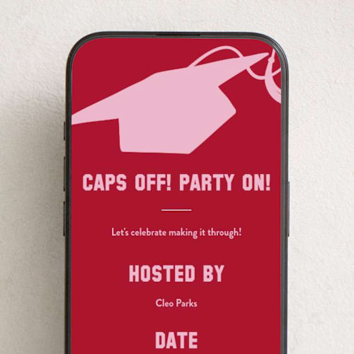 This is a cherry online invitations by Inkblot Design called capped printing on digital paper in standard