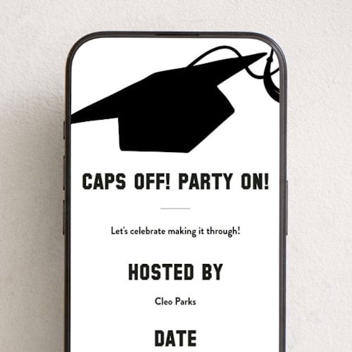 This is a ink online invitations by Inkblot Design called capped printing on digital paper in standard