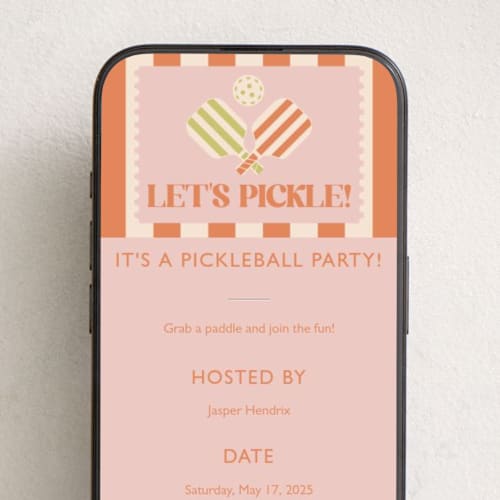 This is a papaya online invitations by Vera Lim called vintage pickle printing on digital paper in standard