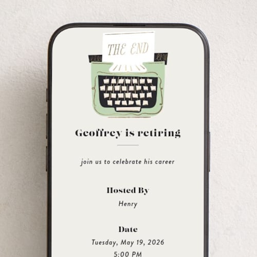 This is a mint online invitations by Gwen Bedat called the end printing on digital paper in standard