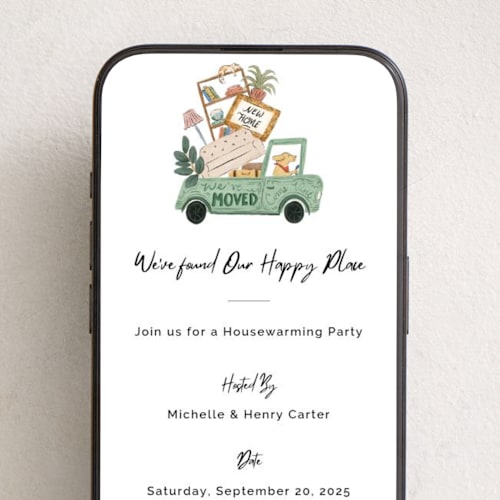 This is a seafoam online invitations by Elly called moved printing on digital paper in standard