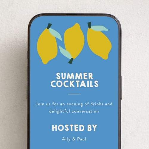 This is a sky online invitations by Morgan Kendall called limoncello printing on digital paper in standard