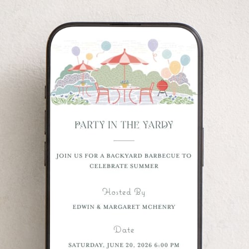 This is a watermelon online invitations by Paper Sun Studio called party in the yardy printing on digital paper in standard