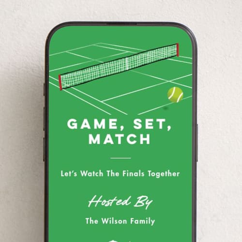 This is a forest online invitations by Becky Nimoy called tennis printing on digital paper in standard
