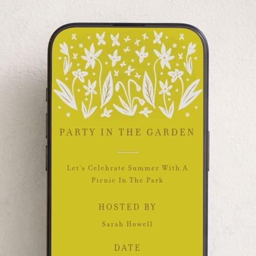 This is a summer gold online invitations by Ani Somi called friendly flowers printing on digital paper in standard