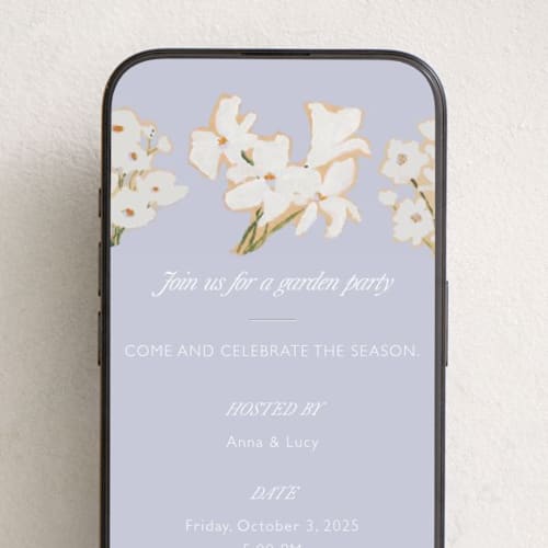 This is a orchid online invitations by Lottie Aldarwish called in bloom printing on digital paper in standard