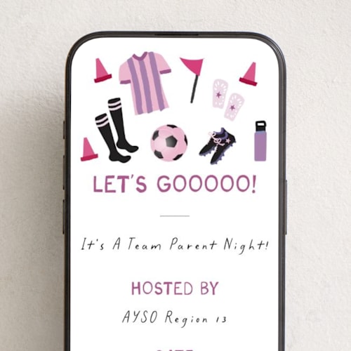 This is a candy store online invitations by Kamala Nahas called soccer info meeting printing on digital paper in standard