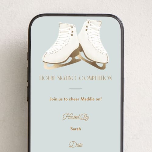 This is a ice online invitations by Gwen Bedat called salchow printing on digital paper in standard
