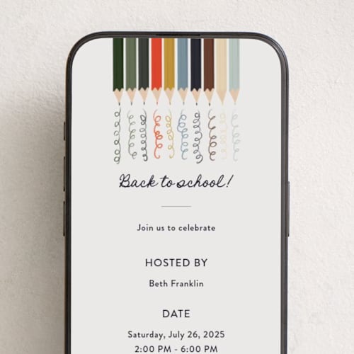 This is a autumn online invitations by Gwen Bedat called pencil box printing on digital paper in standard