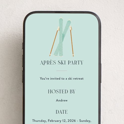 This is a frost online invitations by Gwen Bedat called après ski printing on digital paper in standard