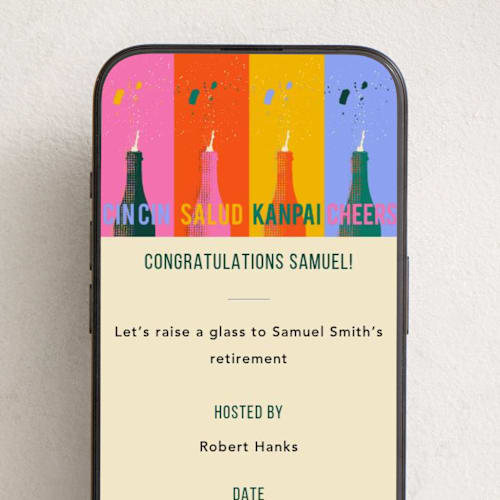 This is a confetti fizz online invitations by Kelsey Mucci called pop printing on digital paper in standard