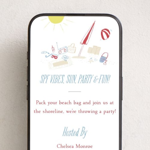 This is a cloud online invitations by Sarah Rosenthal called spf vibes printing on digital paper in standard