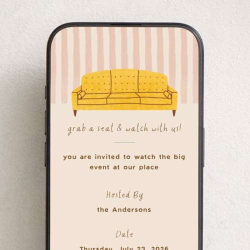 This is a lemon online invitations by Claudia Orengo called sofa printing on digital paper in standard