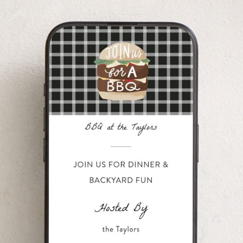 This is a onyx online invitations by Alethea and Ruth called bbq burger printing on digital paper in standard
