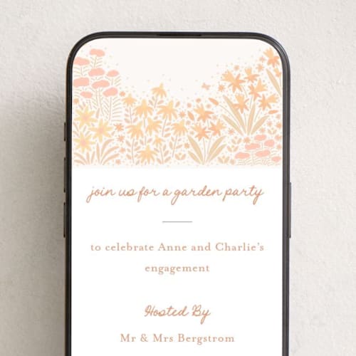 This is a pastel apricot online invitations by Pippa Shaw called floral border printing on digital paper in standard