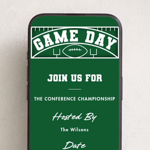 This is a grass online invitations by Becky Nimoy called the big game printing on digital paper in standard