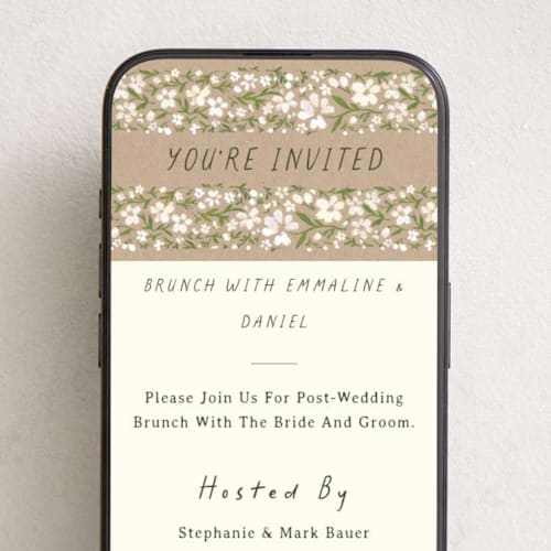 This is a cream online invitations by 2birdstone called wildflower brunch printing on digital paper in standard