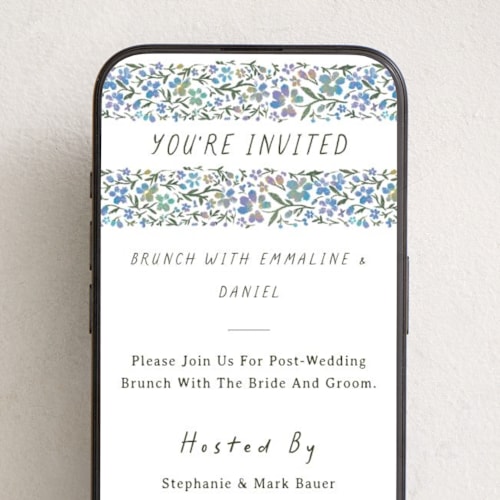 This is a periwinkle online invitations by 2birdstone called wildflower brunch printing on digital paper in standard