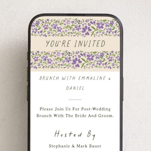 This is a lavender online invitations by 2birdstone called wildflower brunch printing on digital paper in standard
