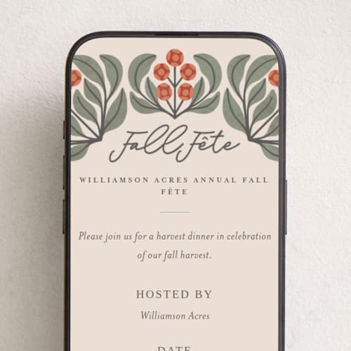 This is a bittersweet online invitations by Meggy Masters called fall fête printing on digital paper in standard