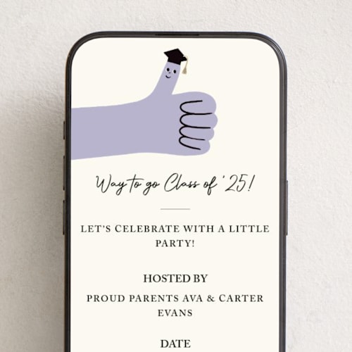 This is a lavender online invitations by mo kelley called way to go printing on digital paper in standard