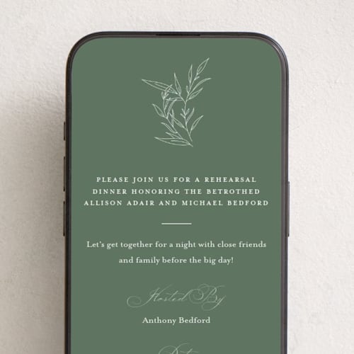 This is a sage online invitations by Jennifer Postorino called initial printing on digital paper in standard