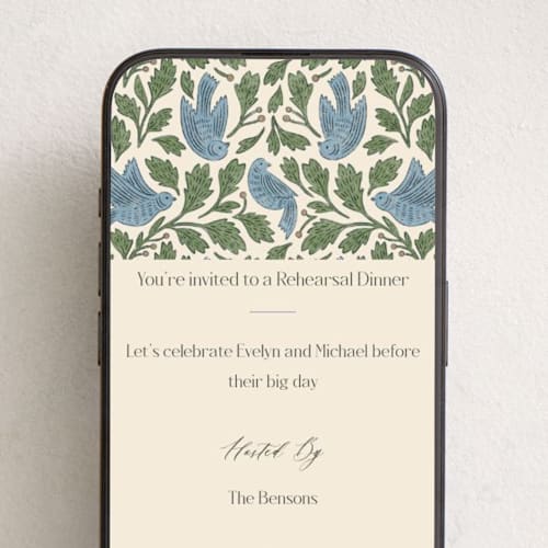 This is a bluebird online invitations by Jen Owens called birdies printing on digital paper in standard